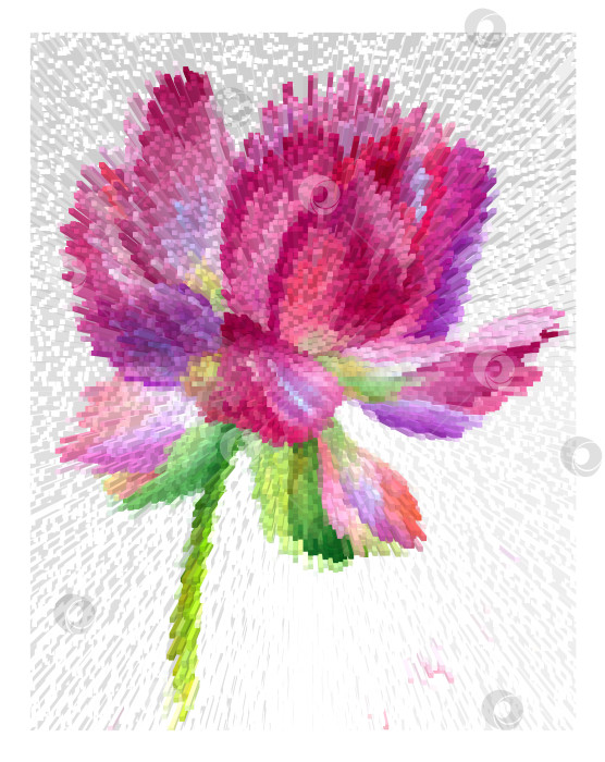 Скачать Нежный розовый цветок лотоса, состоящий из длинных блоков, на динамичном фоне. Иллюстрация. фотосток Ozero