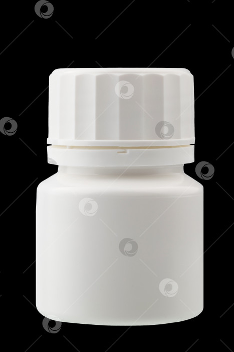 Скачать белый пластиковый контейнер с крышкой для таблеток и лекарств, изолированный фотосток Ozero