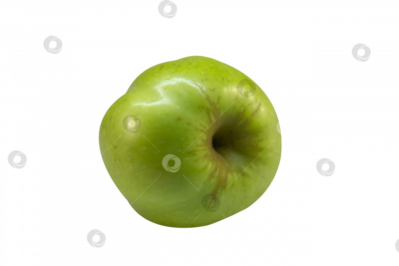 Скачать Зеленое яблоко, выделенное на белом фоне, контур обрезки, размытый контур. шаблон фотосток Ozero