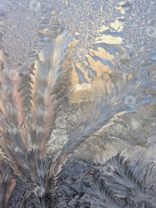 Скачать Красивые морозные узоры на стекле фотосток Ozero