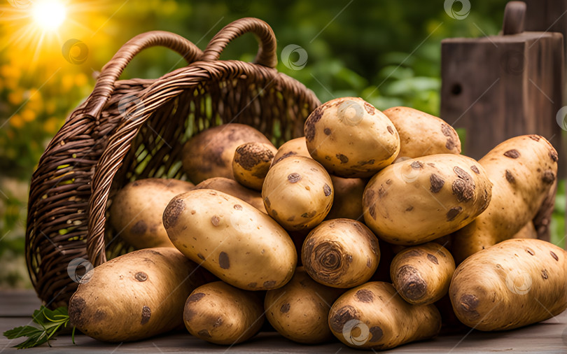 Скачать Сбор урожая картофеля в саду фотосток Ozero