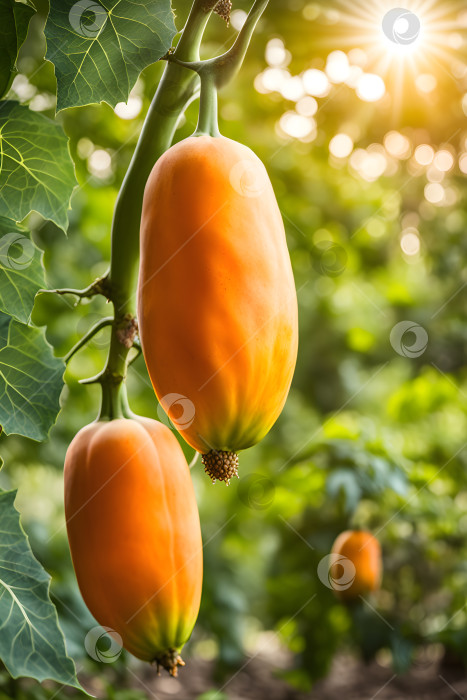 Скачать плоды папайи, растущие в саду фотосток Ozero