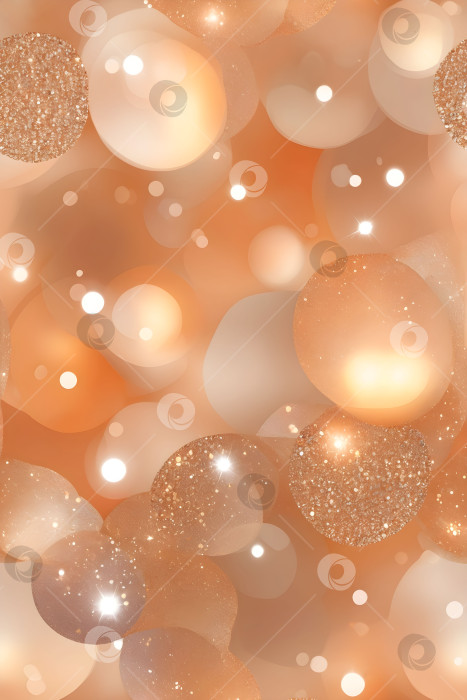 Скачать Пастельные оранжевые и бежевые тона с блестками и эффектом боке, фантастическая глянцевая голографическая градиентная текстура. фон фотосток Ozero