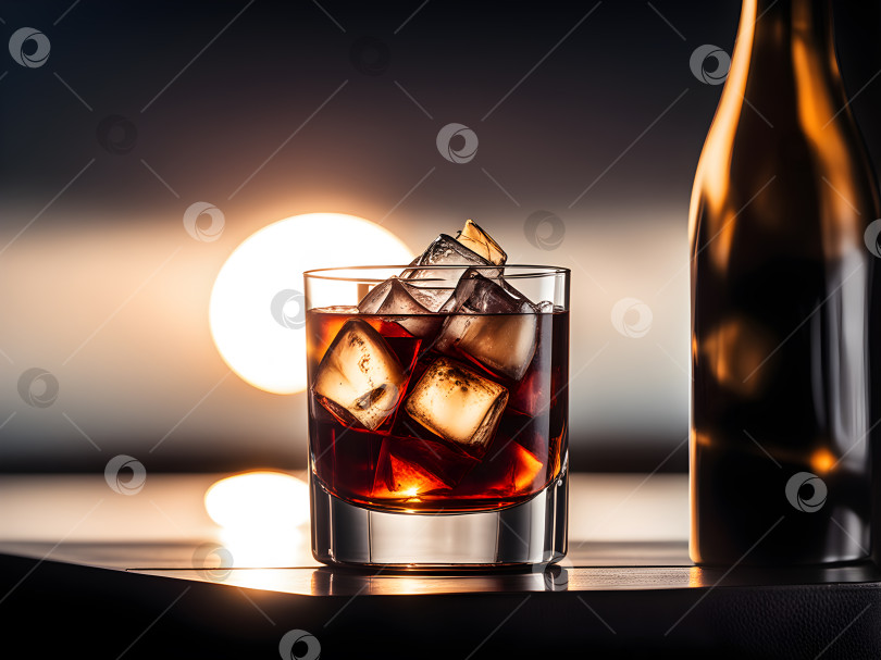 Скачать коктейль из водки с кофейным ликером на солнечном фоне фотосток Ozero