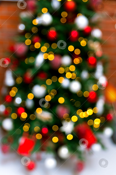 Скачать Абстрактные размытые огни Рождественской елки фотосток Ozero