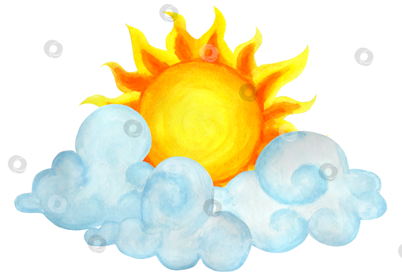 Скачать Солнце с облаками фотосток Ozero
