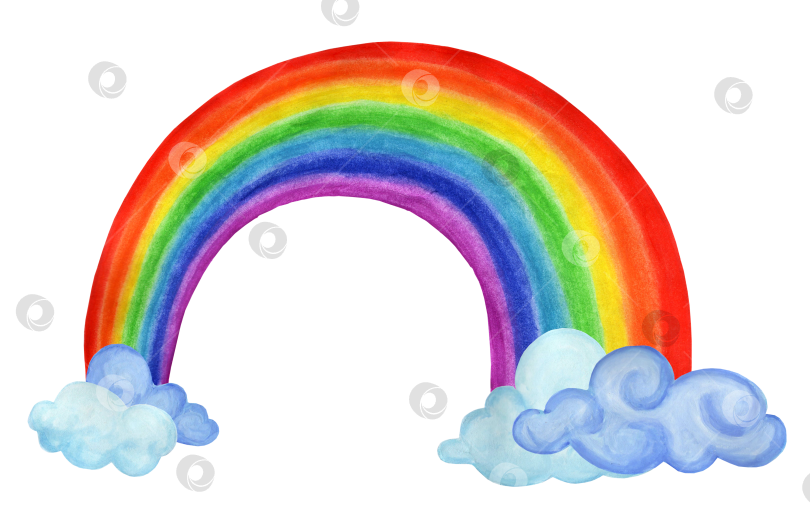 Скачать радуга с облаками фотосток Ozero