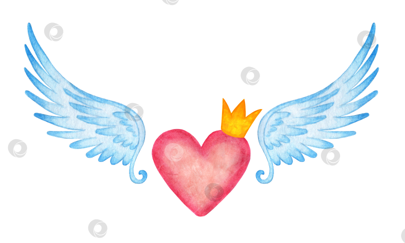 Скачать Сердце в короне с крыльями фотосток Ozero