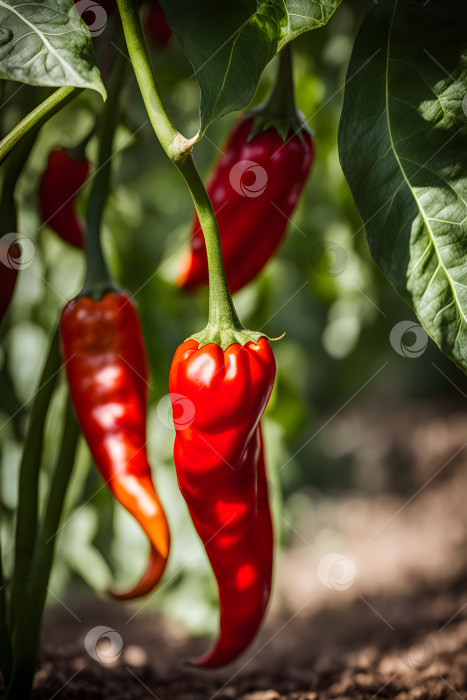 Скачать Сбор урожая острого красного перца в саду фотосток Ozero