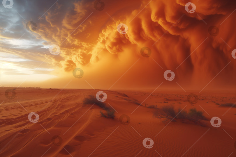 Скачать приближающаяся песчаная буря в пустыне фотосток Ozero