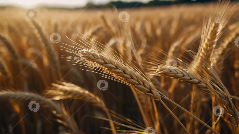 Скачать Колоски пшеницы на ветру фотосток Ozero