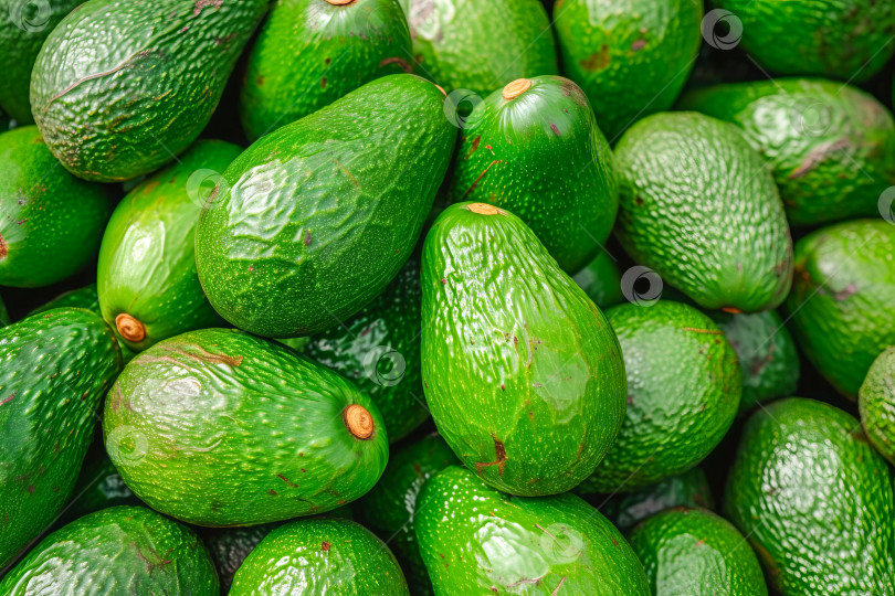 Скачать Горка свежих плодов авокадо, предыстория еды. Искусственный интеллект сгенерирован. фотосток Ozero