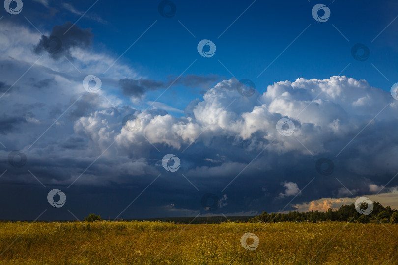 Скачать Сельский пейзаж, перед грозой фотосток Ozero