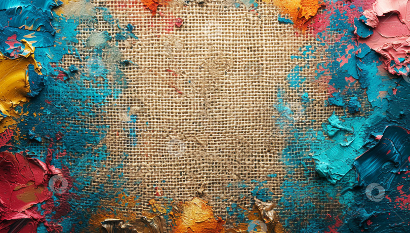 Скачать Фоны для фотосъемки сделаны из холста из мешковины с цветным покрытием из шпаклевки, сгенерированного искусственным интеллектом фотосток Ozero