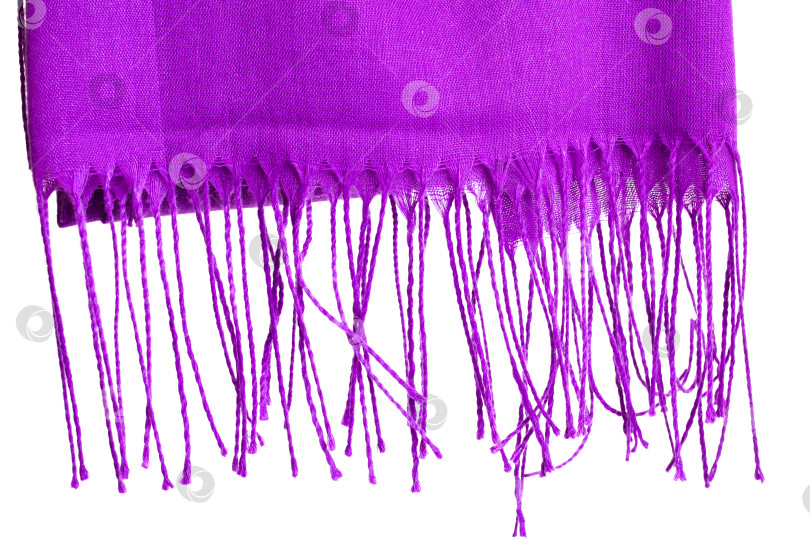 Скачать Фиолетовая яркая ткань крупным планом выделена на белом фоне фотосток Ozero
