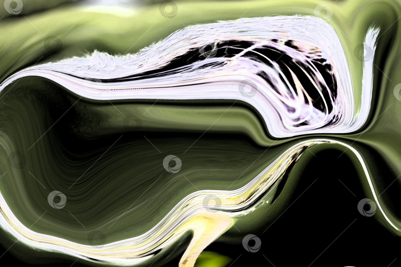 Скачать Черно-зеленый абстрактный фон с плавными линиями фотосток Ozero