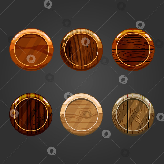 Скачать Набор деревянных круглых пуговиц фотосток Ozero