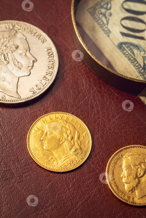 Скачать Старинные монеты крупным планом фотосток Ozero