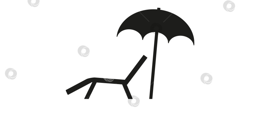 Скачать Значок пляжного кресла и зонтика фотосток Ozero