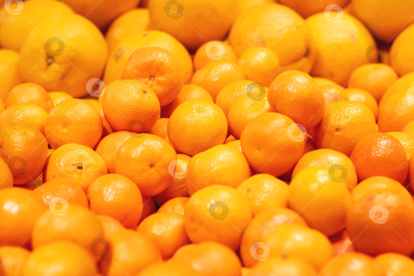 Скачать Оранжевые мандарины крупным планом на фоне или текстуре фотосток Ozero