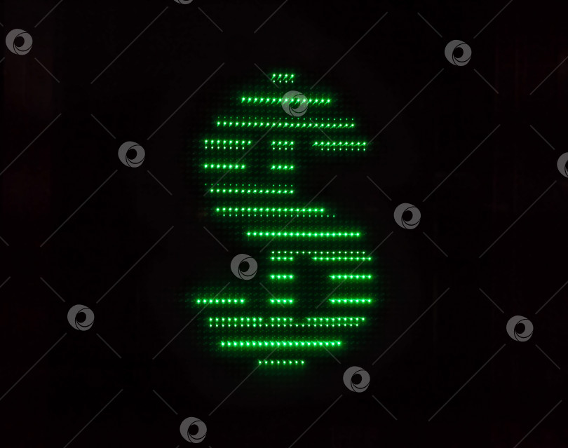 Скачать символ доллара из светящихся зеленых огоньков фотосток Ozero