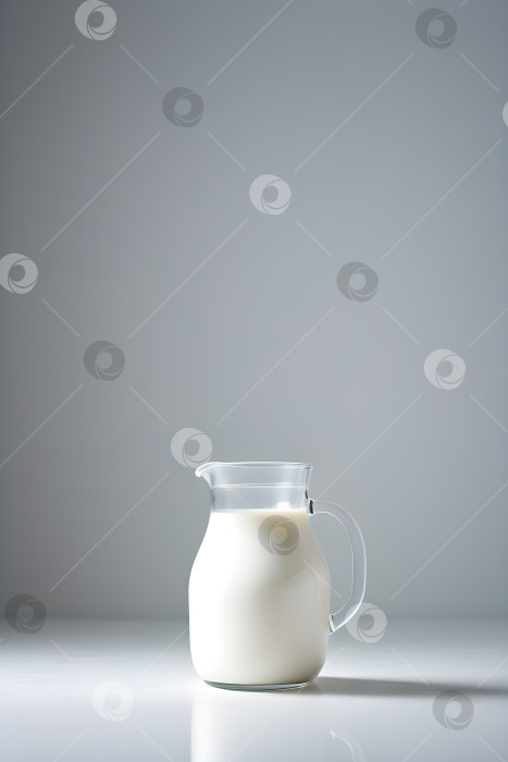 Скачать стеклянный кувшин с молоком на минималистичном фоне фотосток Ozero