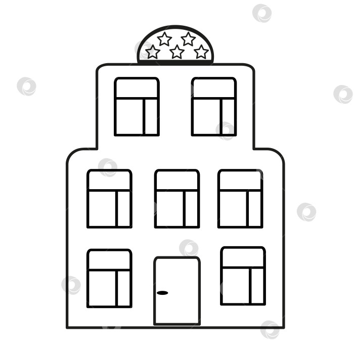 Скачать Значок пятизвездочного отеля. Плоская векторная иллюстрация выделена на белом фоне фотосток Ozero