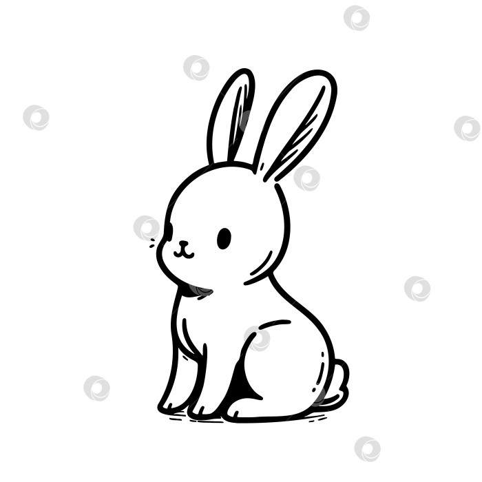Скачать Эскиз дикого кролика. Зарисованный кролик или заяц, старинная гравюра пасхальные кролики карандашный рисунок от руки старинные сидящие кролики милые харинговые животные оригинальная векторная иллюстрация фотосток Ozero