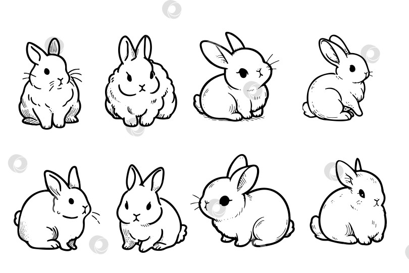 Скачать Непрерывный рисунок пасхального кролика в одну линию. Силуэт милого кролика с ушками в простом минималистичном стиле для весеннего дизайна поздравительной открытки и веб-баннера. Редактируемый штрих. Линейная векторная иллюстрация фотосток Ozero