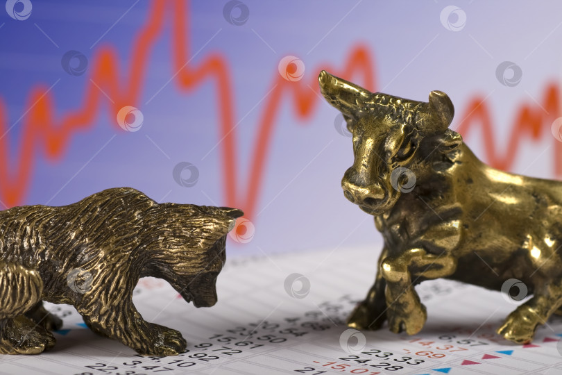 Скачать Бык и медведь на фондовом рынке фотосток Ozero