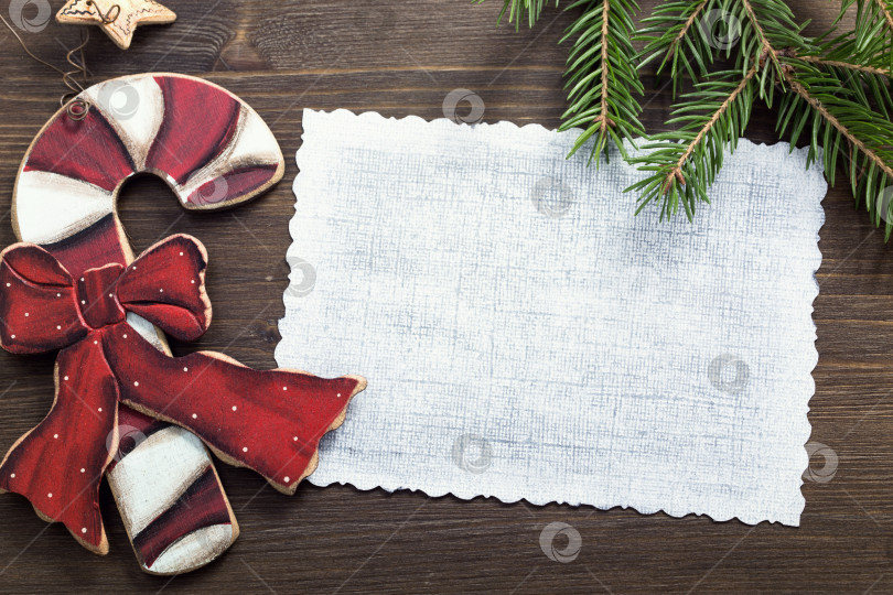 Скачать Рождественская открытка с копировальным пространством и винтажным декором фотосток Ozero