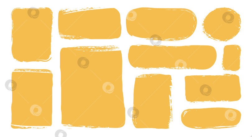 Скачать Установите изолированные текстовые поля, текстурированные желтыми каракулями в стиле гранж. Соберите различные пустые рамки. Различные геометрические формы речевых пузырей. Минималистичные плакаты с цитатами. Плоская векторная иллюстрация фотосток Ozero
