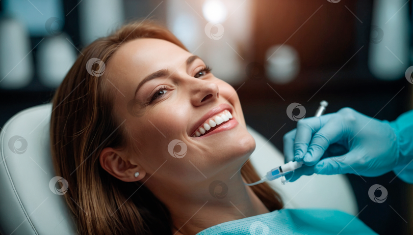 Скачать Стоматолог, белоснежная улыбка, девушка улыбается фотосток Ozero