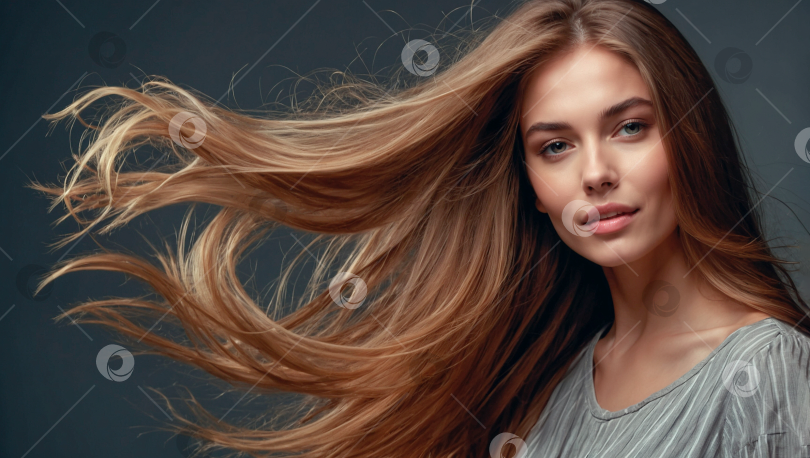Скачать Русые длинные волосы, натуральная красота, девушка фотосток Ozero