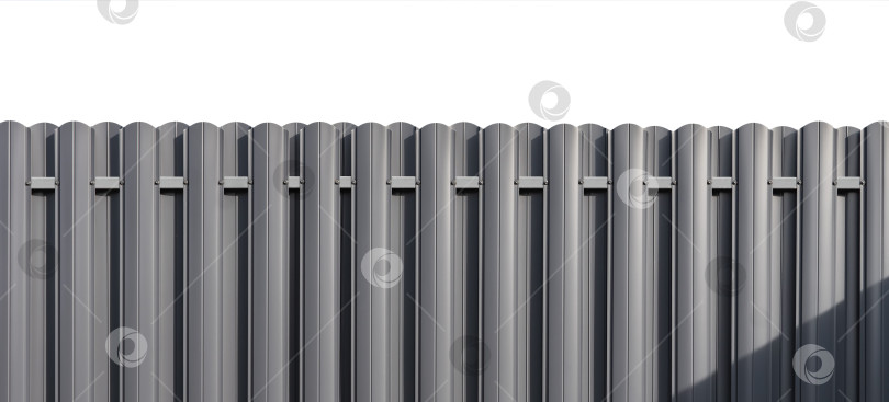 Скачать Новый забор из металлического профиля темного цвета фотосток Ozero