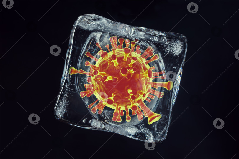 Скачать Вирус внутри кубика льда фотосток Ozero