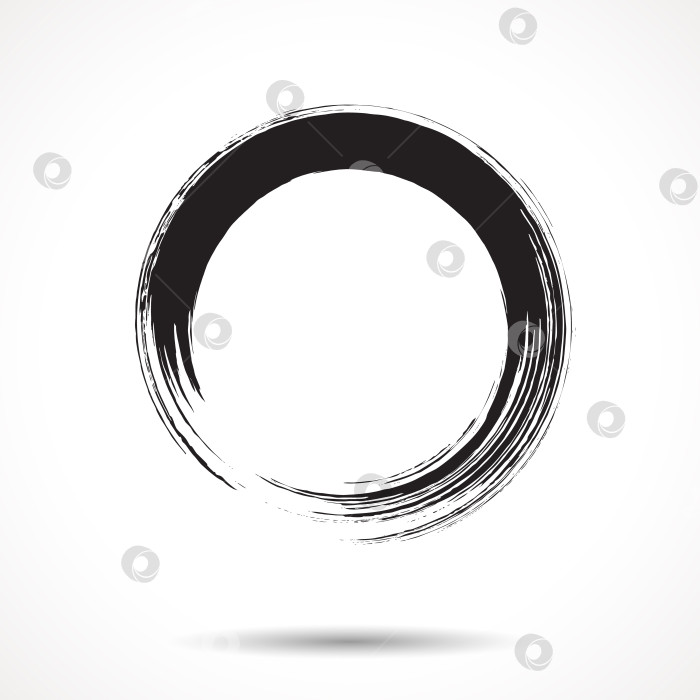 Скачать Кистью нарисован черными чернилами круг фотосток Ozero