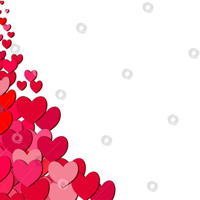 Скачать Открытка на День Святого Валентина с разбросанными сердечками фотосток Ozero