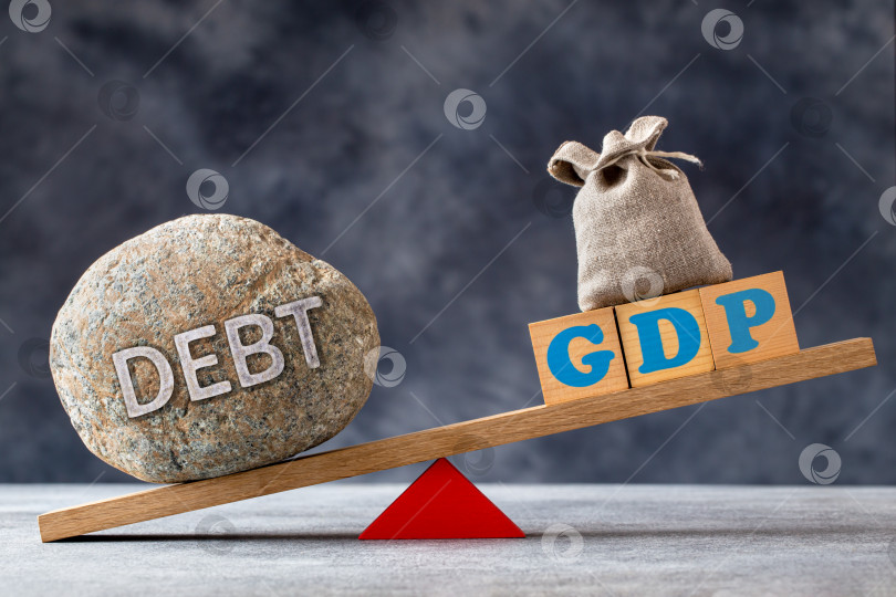 Скачать Концепция соотношения долга к ВВП фотосток Ozero
