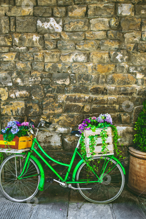 Скачать Декоративный велосипед с цветами фотосток Ozero