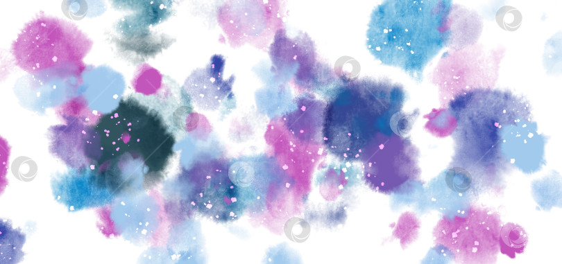 Скачать Нежный, светлый абстрактный фон с воздушными акварельными фиолетовыми и синими пятнами на белом фоне. фотосток Ozero