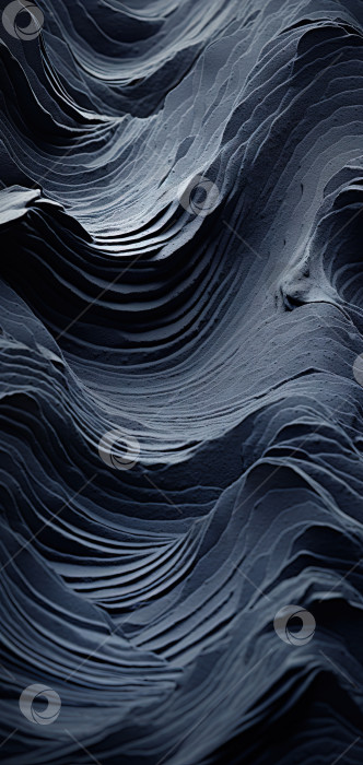 Скачать Научная абстракция с футуристическими текстурированными тканевыми волнами. Технический фон с биотекстурой wave крупным планом. Сгенерированный искусственный интеллект. фотосток Ozero