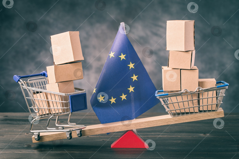 Скачать Концепция торгового баланса ЕС фотосток Ozero