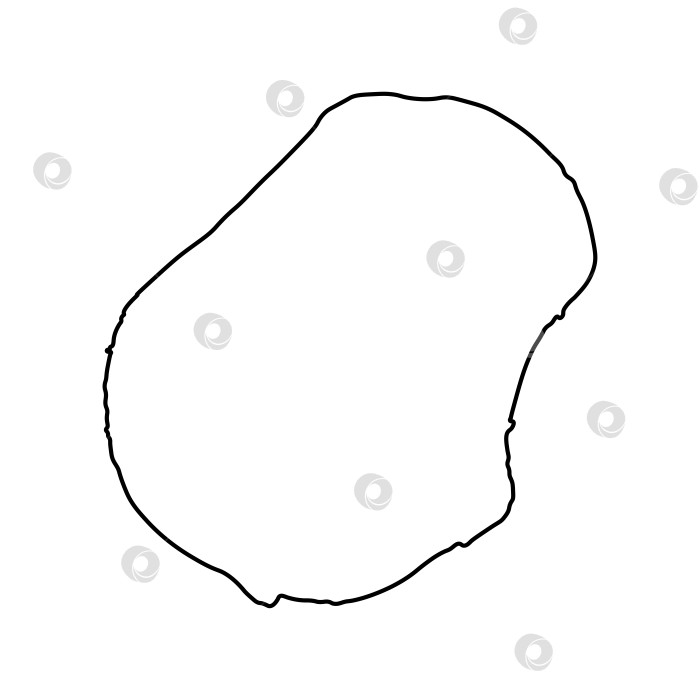 Скачать Векторный изолированный значок упрощенной иллюстрации с силуэтом черной линии карты Науру. Белый фон фотосток Ozero