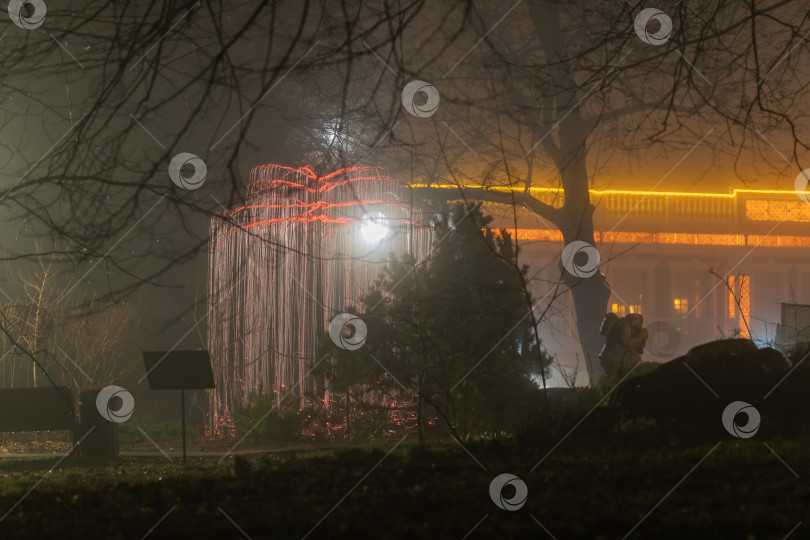 Скачать Светодиодная медуза в парке Беккера (красный) фотосток Ozero