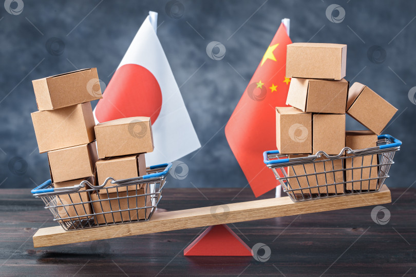 Скачать Концепция торгового баланса Японии и Китая фотосток Ozero