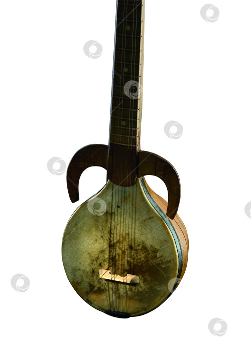 Скачать Древний азиатский струнный музыкальный инструмент на белом фоне фотосток Ozero