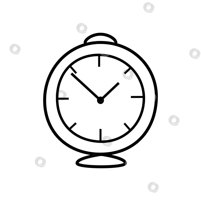Скачать Будильник, векторные каракули механических часов, изолят на белом фоне. фотосток Ozero