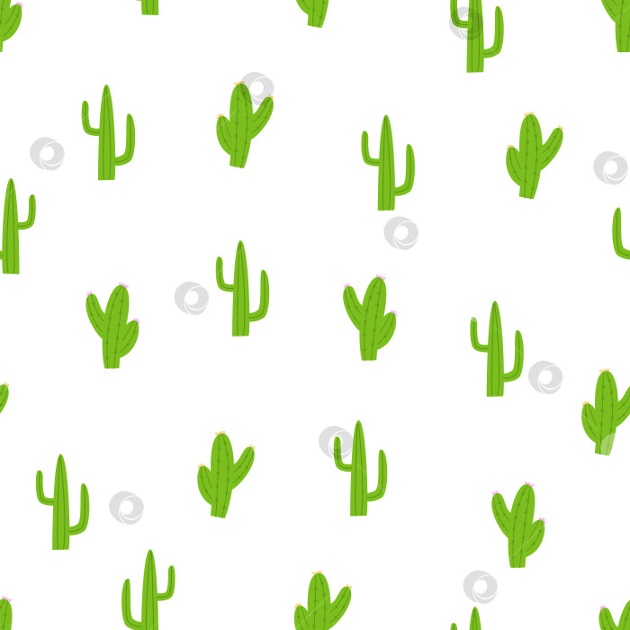 Скачать Бесшовный узор с сочным кактусом. Векторная иллюстрация с фоновыми обоями из пустынных растений. фотосток Ozero
