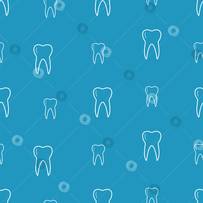 Скачать Набор значков стоматологии с бесшовным рисунком. Векторная иллюстрация элементов для лечения и ухода за зубами. Фоновые обои. фотосток Ozero